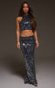 Black Sequin High Waisted Maxi Skirt