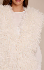 Cream Mongolian Faux Fur Vest