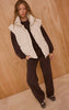 Cream Extended Shoulder Sleeveless Puffer Vest