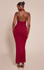 Burgundy Halterneck Trim Detail Maxi Dress