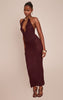 Chocolate Gold Cuff Detail Knitted Maxi Dress