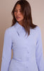 PLT Label Blue Oversized Collar Button Down Fitted Shirt