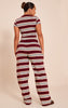 Shape Burgundy Striped Straight Leg Pant