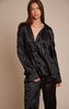 Black Textured Satin Oversized Shirt
