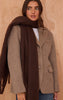 Chocolate Brushed Knit Tassel Scarf