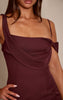 Plum Woven Drape Mini Dress