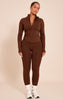 Shape Chocolate Sculpt Seam Detail Long Sleeve Zip Front Jacket