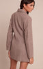 Taupe Wool Look Cinched Waist Blazer Dress