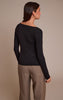 Black Soft Touch Drape Detail Long Sleeve Top
