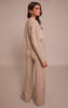Taupe Wide Leg Knitted Pants