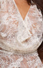 Cream Sequin Lace Sleeveless Cowl Front Top