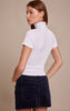White Soft Rib High Neck Fitted Longline T-Shirt