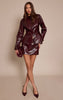 Dark Wine Croc Faux Leather Blazer