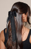 Black Lace Detail Bow Hair Clip