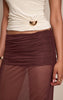 Chocolate Mesh Extreme Fold Over Maxi Skirt