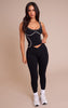 Petite Black Seamless Contrast Seam Gym Vest