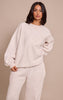 Petite Cream PLT Embossed Crew Neck Sweatshirt