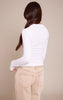 White Soft Rib Crew Neck Long Sleeve Top