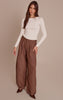 Chocolate Boucle Textured Balloon Pants