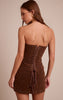 Chocolate Structured Suede Corset