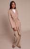 Oatmeal Tie Waist Oversized Cardigan