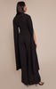 Black Woven Cape Sleeve Wide Leg Jumpsuit