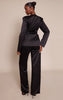 Black Satin Straight Leg Tailored Pant