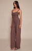 Chocolate Tailored Panel Detail Wide Leg Jumpsuit
