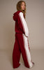 Red Shell Contrast Stripe Wide Leg Track Pants