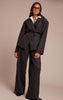 Charcoal Grey Brushed Pinstripe Pants