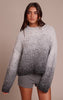 Grey Ombre Crew Neck Knitted Sweater