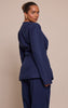 Shape Navy Wool-Look Cross Over Blazer