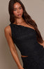 Black Lace Asymmetrical Top