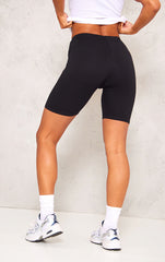 Black Basic Soft Cotton Bike Shorts