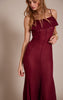 Burgundy Sheer Cut Out Maxi Dress