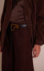 Brown Peached Gold Double Belted Pants