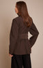 Chocolate Gathered Wrap Waist Belted Blazer