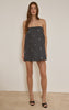 Grey Woven Bandeau Embellished Smock Dress