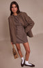 Chocolate Wool Look Structured Shift Dress