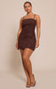 Shape Chocolate Wool Look Strappy Mini Dress