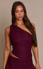 Dark Wine Lace Asymmetrical Top