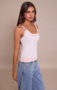 Grey Marl Overlay Detail Strappy Vest Top