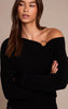 Black Cinched Waist Off The Shoulder Trim Detail Top
