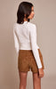 Tan Suede Tailored Shorts