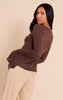Chocolate Textured Extreme Flute Sleeve Long Top