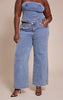Plus Mid Blue Wash Adjustable Waistband Detail Jean