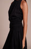 Black Jersey Halterneck Ruched Detail Maxi Dress