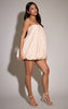 Cream Sequin Puffball Dress