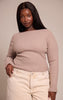 Plus Oatmeal Soft Touch Rib Boat Neck Long Sleeve Top