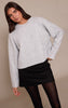 Grey Marl Knitted Cropped Crew Neck Sweater